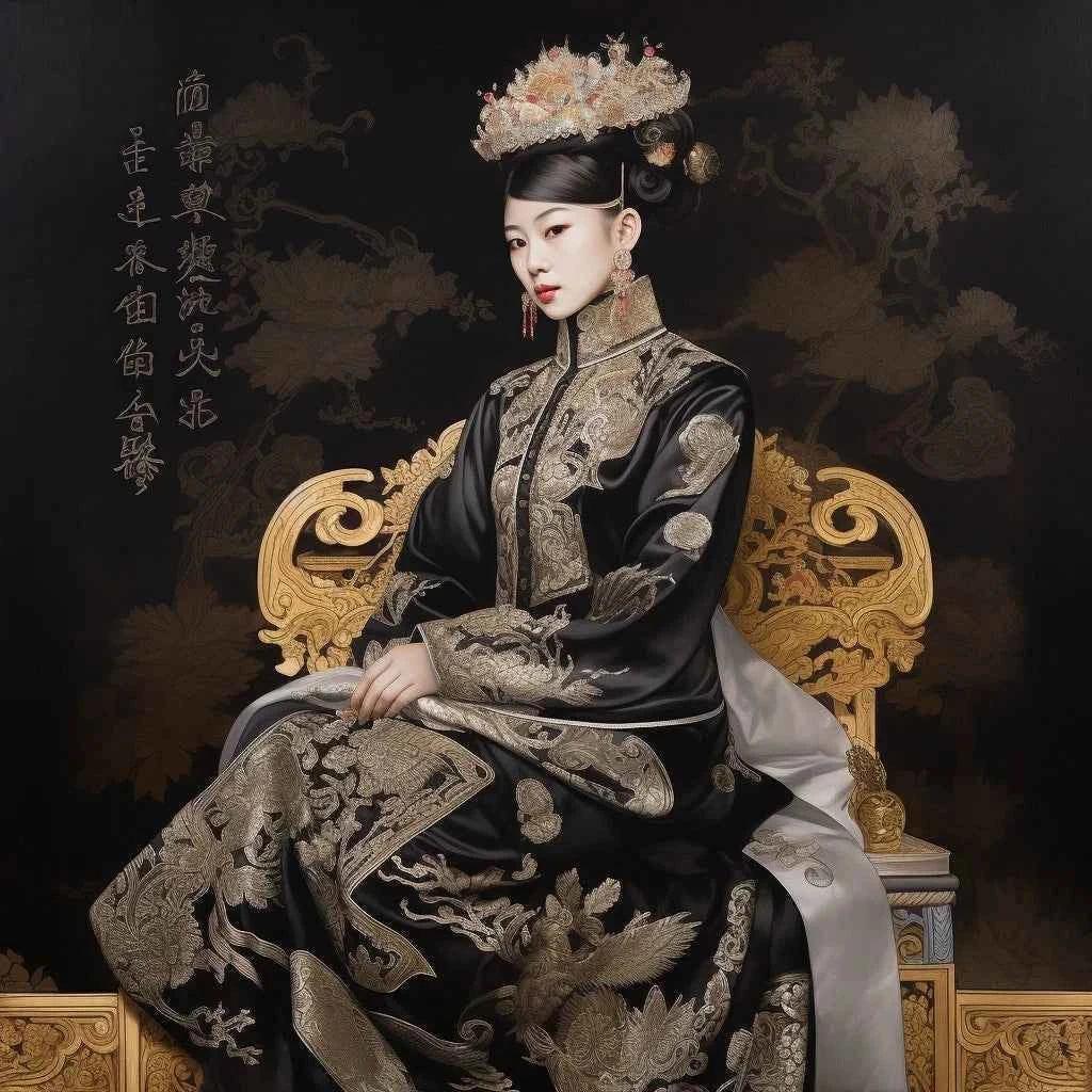 Tullasky – La Jeune Impératrice, Acrylique sur toile 40x40 cm, Œuvre unique - Kikooyou Art Gallery - Kikooyou Art Gallery