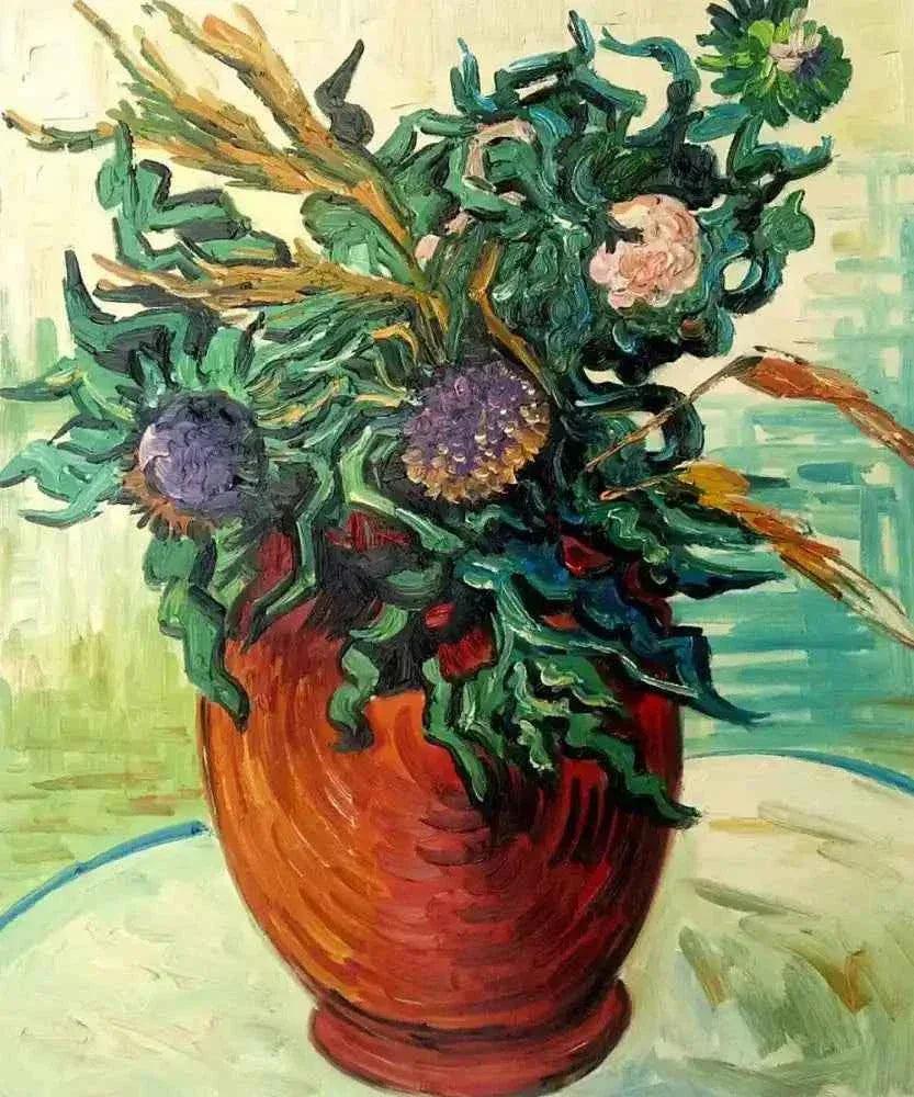 art-nature-morte-fleurs-vase-peinture-huile-toile - Kikooyou Art Gallery