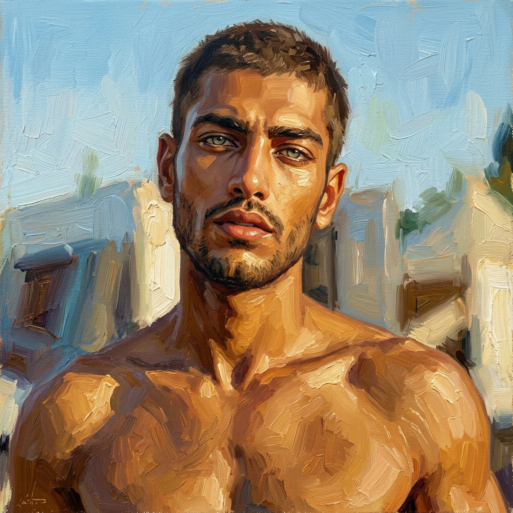peinture huile sur toile faite sur commande - PORTRAIT BOGOSSE AUTRE TEMPS SAHARA