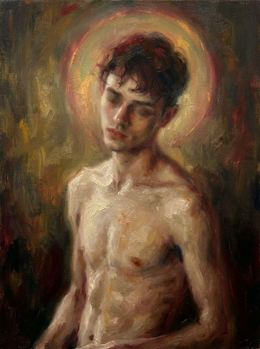 peinture huile sur toile faite sur commande - PORTRAIT BOGOSSE FLOU