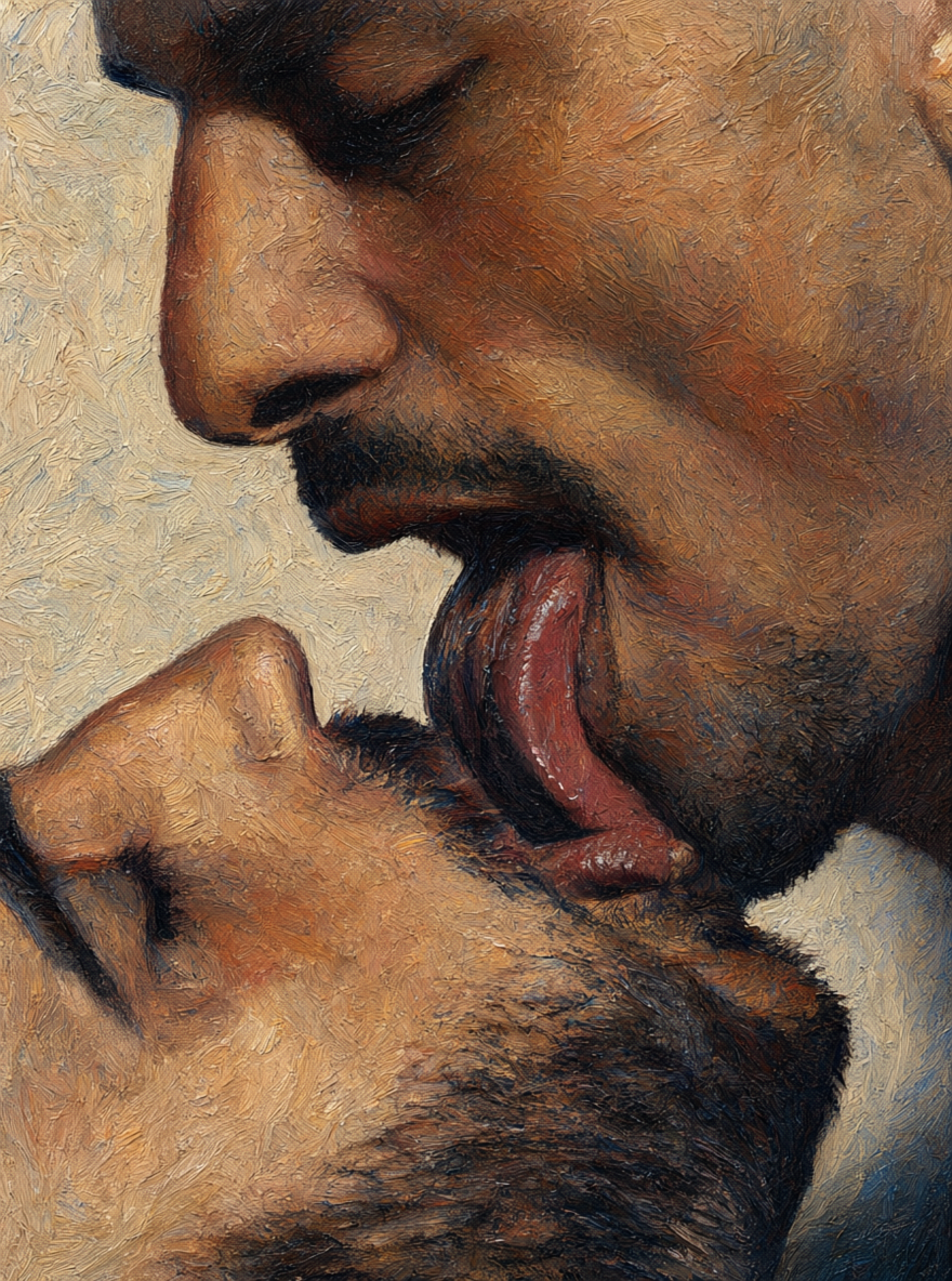 peinture huile sur toile faite sur commande - PORTRAIT BOGOSSE GAY LOVERS