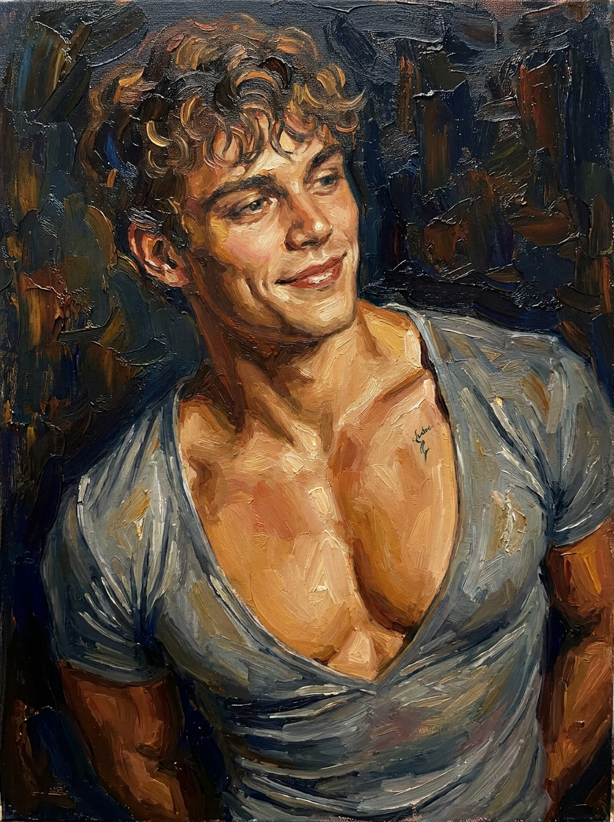 peinture huile sur toile faite sur commande - PORTRAIT BOGOSSE