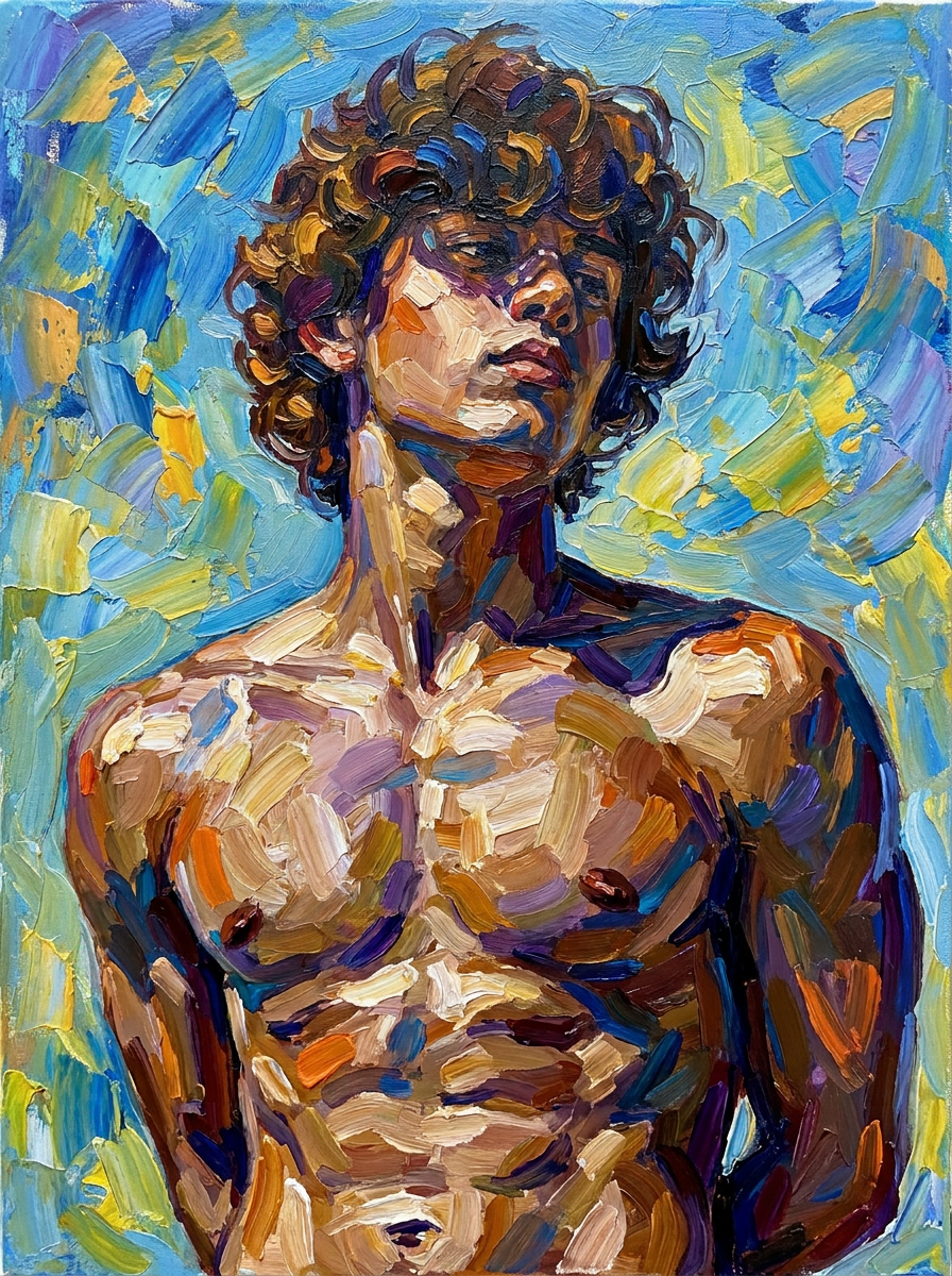 peinture huile sur toile faite sur commande - PORTRAIT JEUNE HOMME