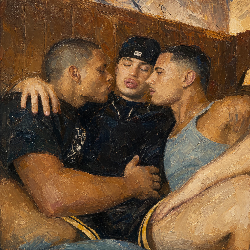 peinture huile sur toile faite sur commande - PORTRAIT BOGOSSE GAY LOVERS