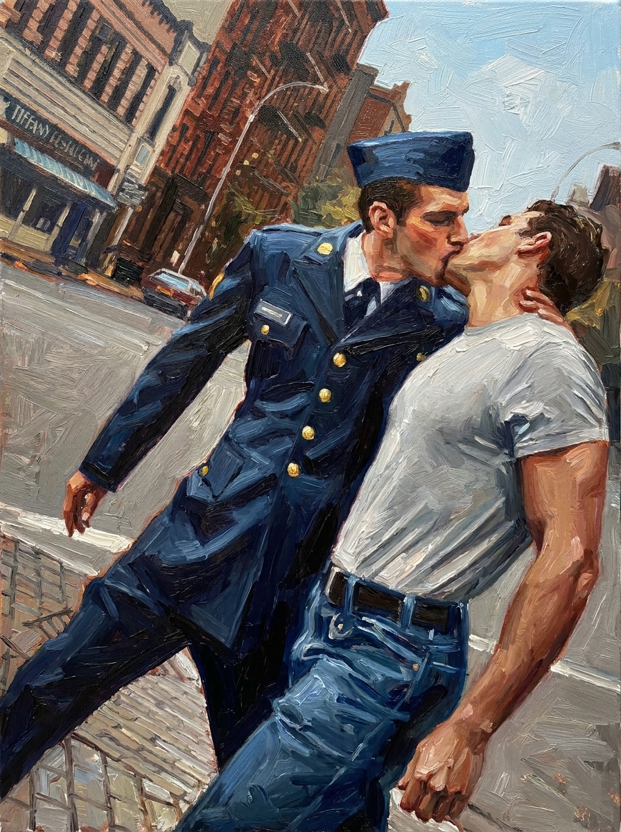 peinture huile sur toile faite sur commande - PORTRAIT GAY LOVERS