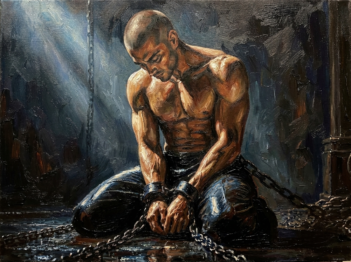 peinture huile sur toile faite sur commande - PORTRAIT ENCHAINE