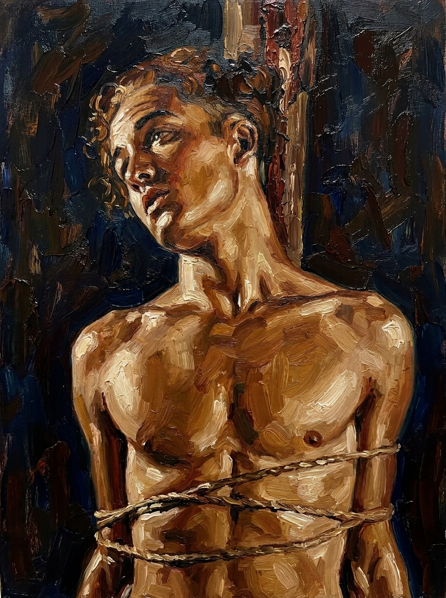 peinture huile sur toile faite sur commande - PORTRAIT BOGOSSE ATTACHE
