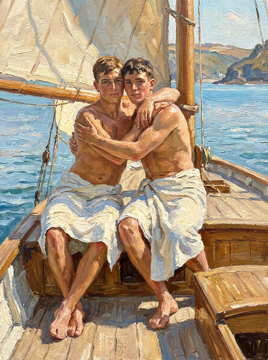 peinture huile sur toile faite sur commande - PORTRAIT GAY LOVE