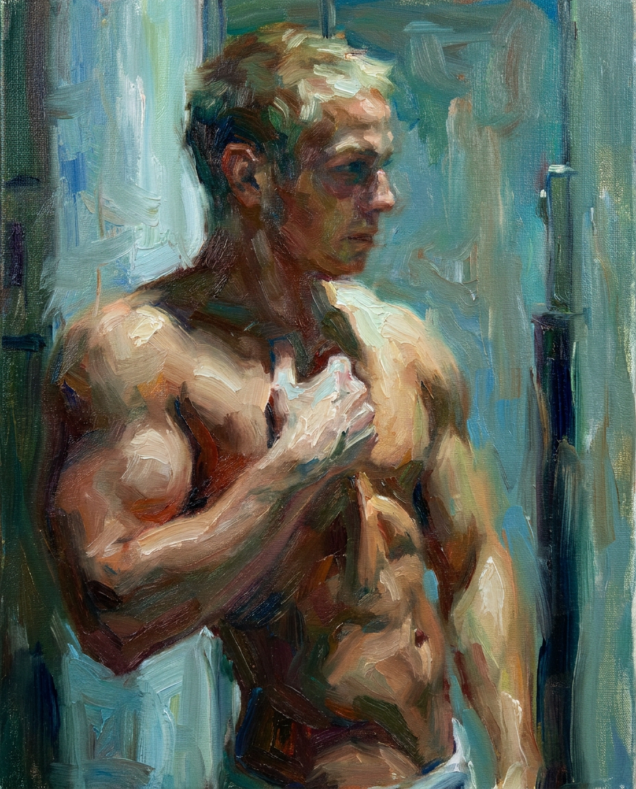 peinture huile sur toile faite sur commande - PORTRAIT BOGOSSE FLOU