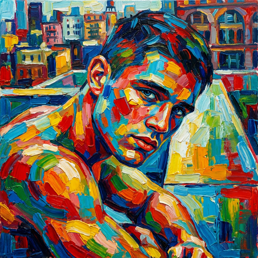 peinture huile sur toile faite sur commande - PORTRAIT BOGOSSE MODERN
