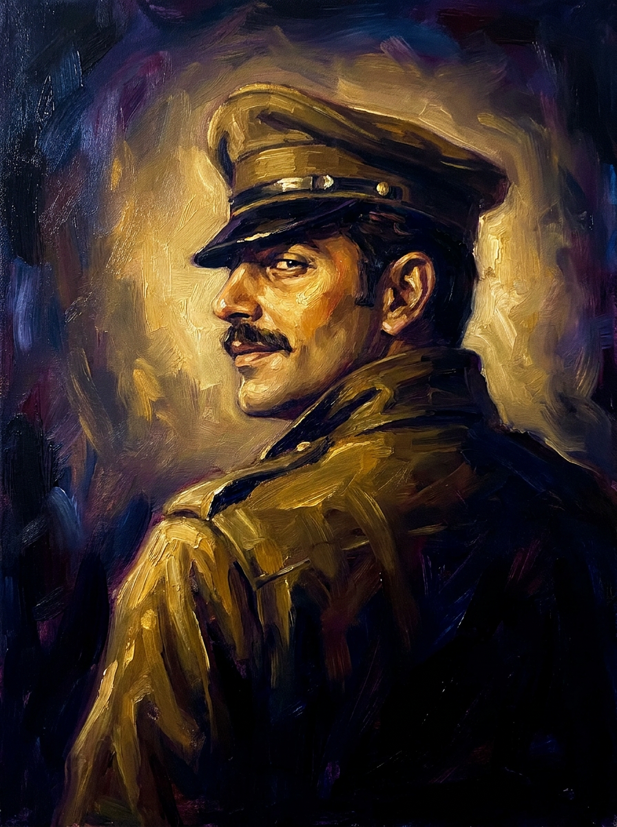 peinture huile sur toile faite sur commande - PORTRAIT BOGOSSE SOLDAT