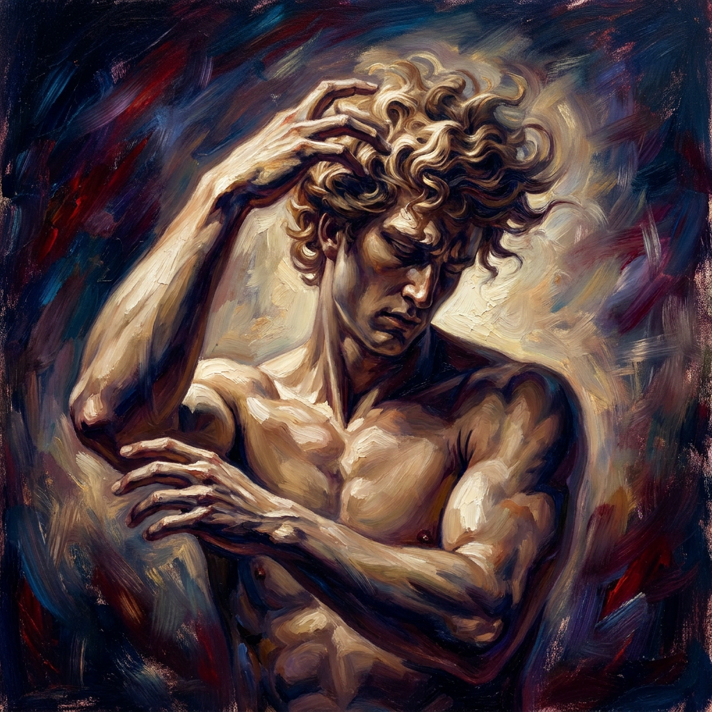 peinture huile sur toile faite sur commande - PORTRAIT ETRANGE
