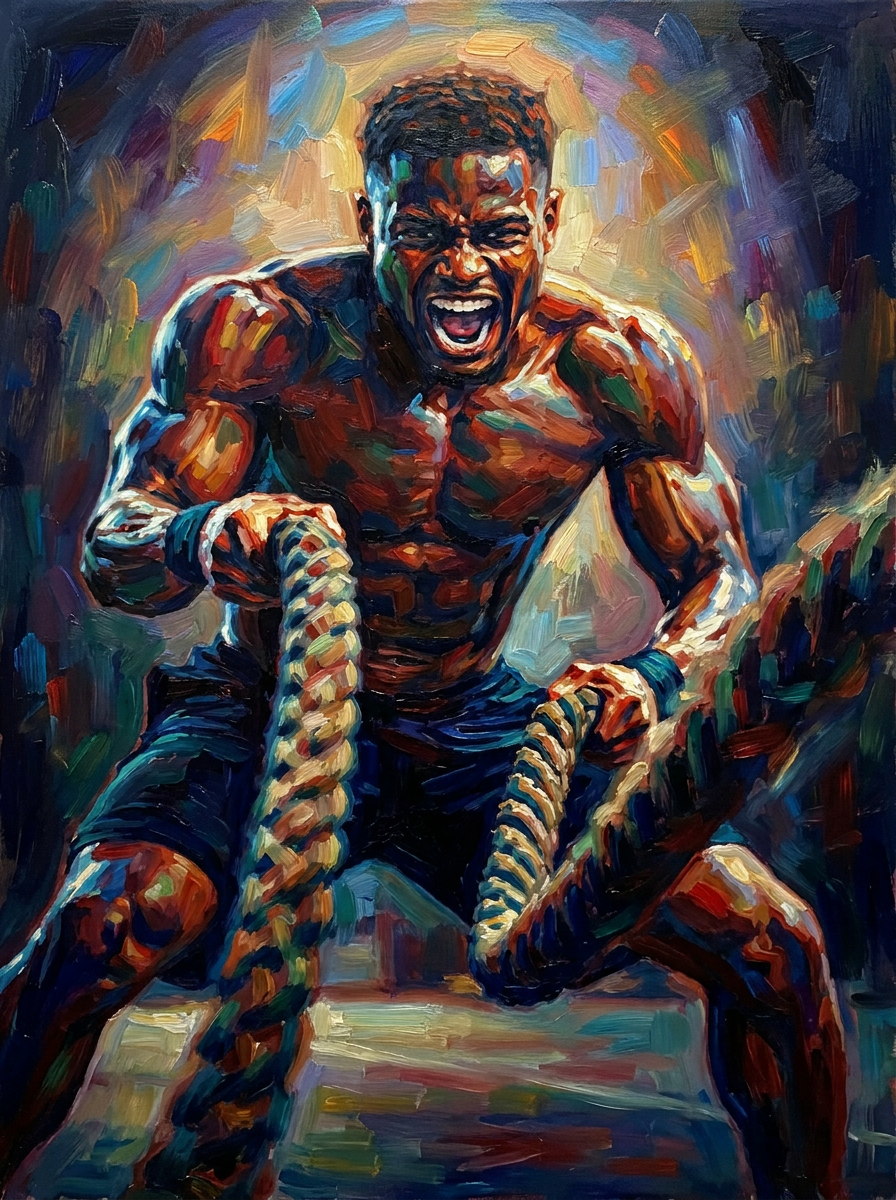 peinture huile sur toile faite sur commande - PORTRAIT BOGOSSE SPORTIF