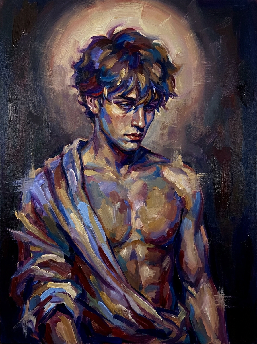peinture huile sur toile faite sur commande - PORTRAIT JEUNE
