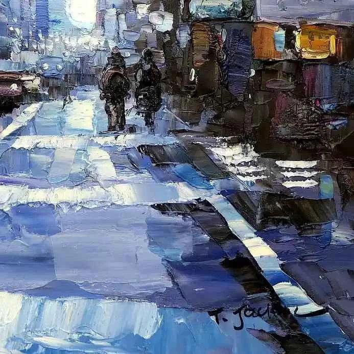 Tableau-abstrait-New York-scene-rue - Kikooyou Art Gallery