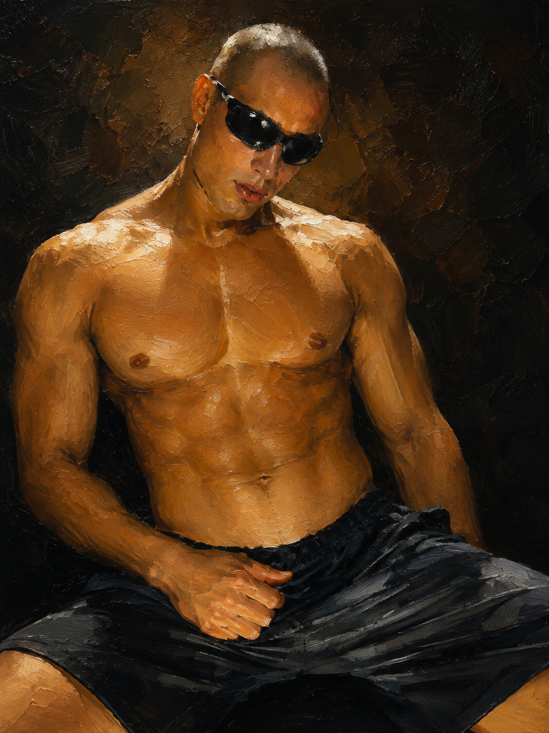 peinture huile sur toile faite sur commande - PORTRAIT BOGOSSE DARK