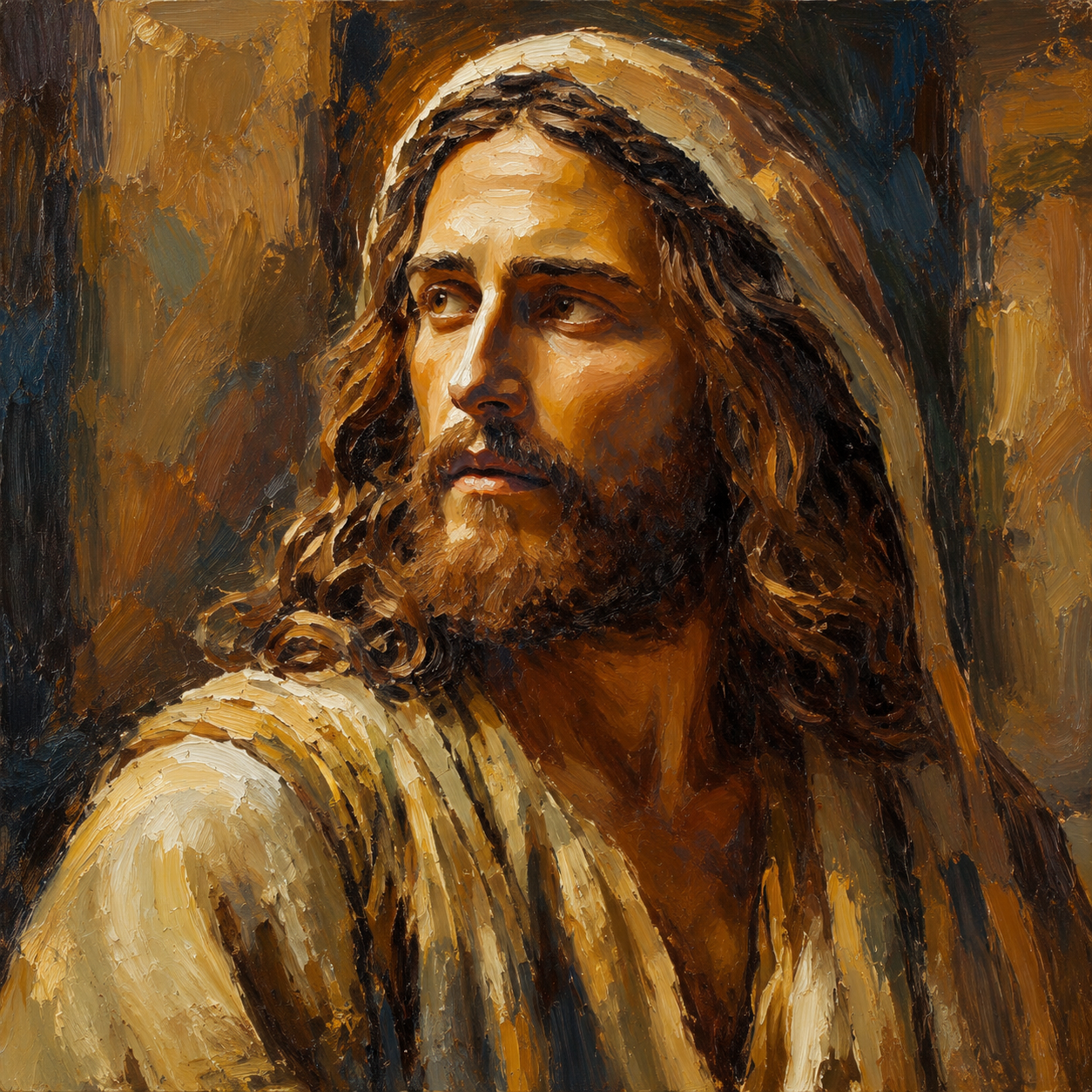peinture huile sur toile faite sur commande - JESUS