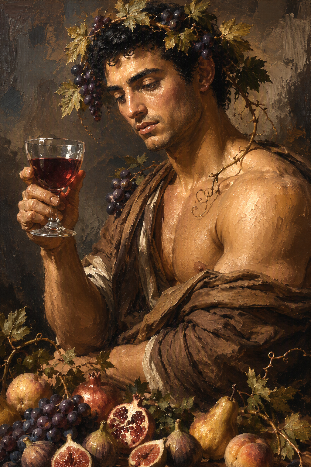 peinture huile sur toile faite sur commande - PORTRAIT BACCHUS