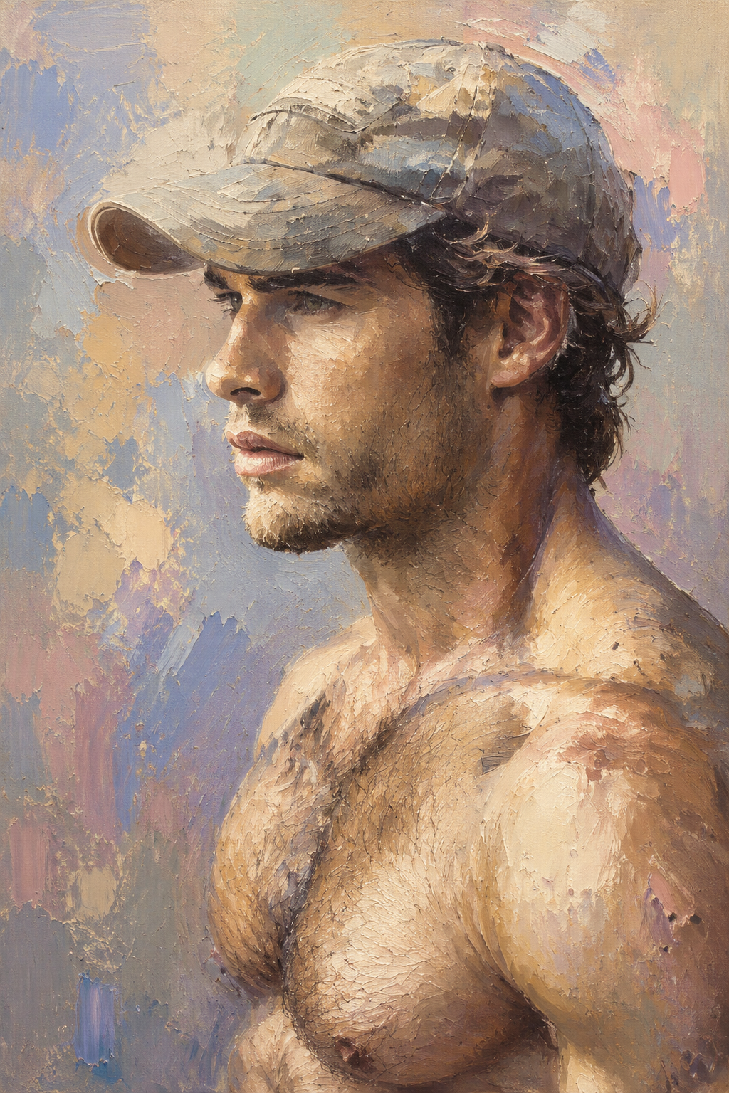 peinture huile sur toile faite sur commande - PORTRAIT BOGOSSE AUTRE TEMPS GAY