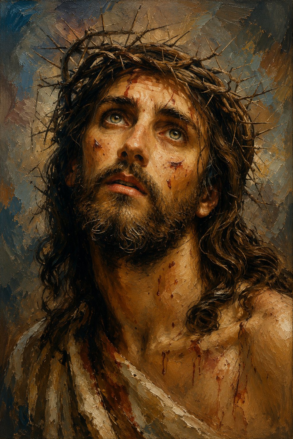 peinture huile sur toile faite sur commande - PORTRAIT JESUS CHRIST