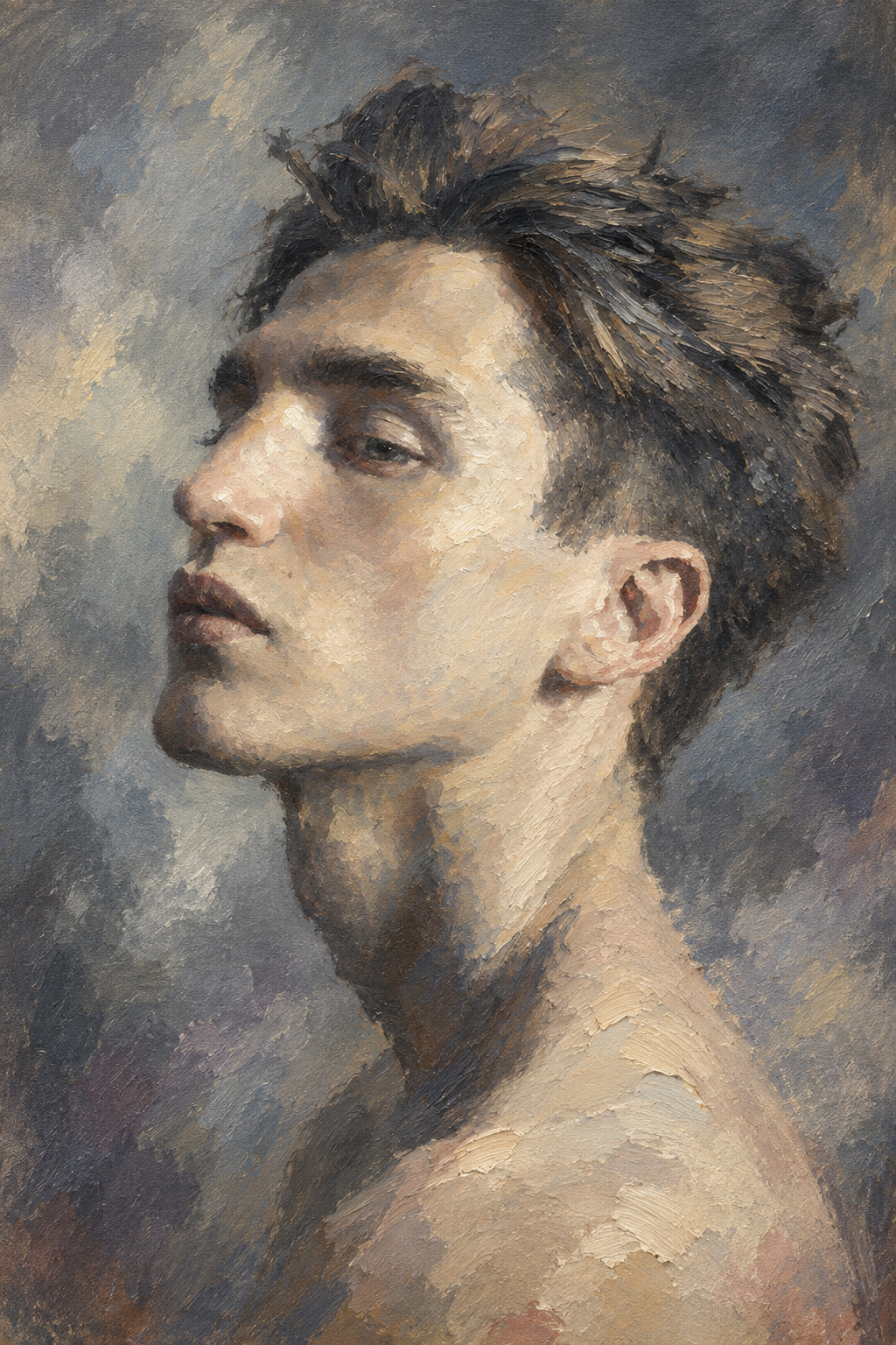 peinture huile sur toile faite sur commande - PORTRAIT BOGOSSE INCONNU