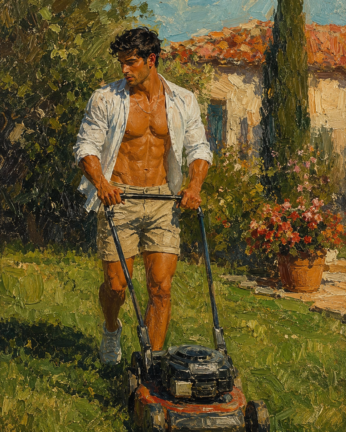 peinture huile sur toile faite sur commande - PORTRAIT BOGOSSE JARDINIER