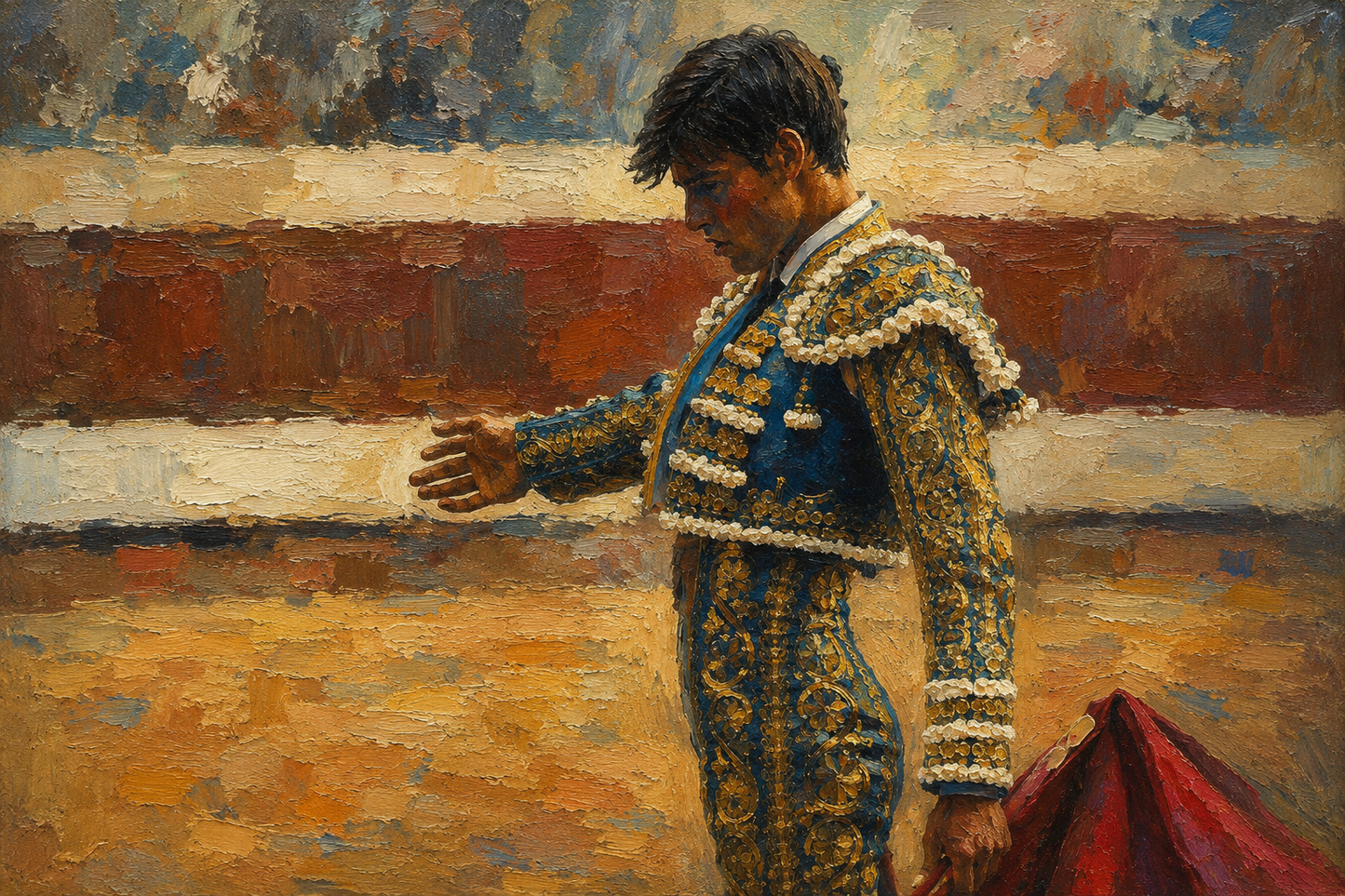peinture huile sur toile faite sur commande - PORTRAIT TORERO