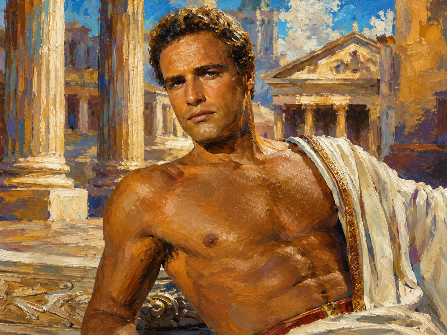 peinture huile sur toile faite sur commande - PORTRAIT BOGOSSE MARLON