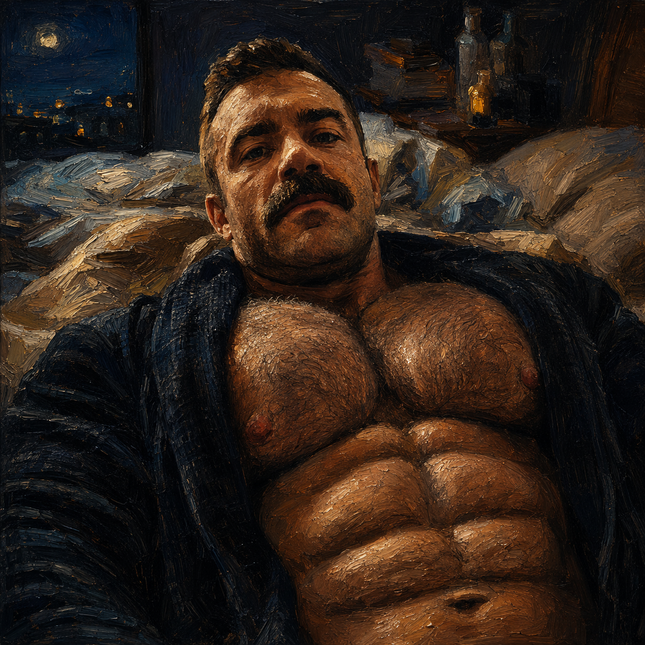 peinture huile sur toile faite sur commande - PORTRAIT BOGOSSE PECS