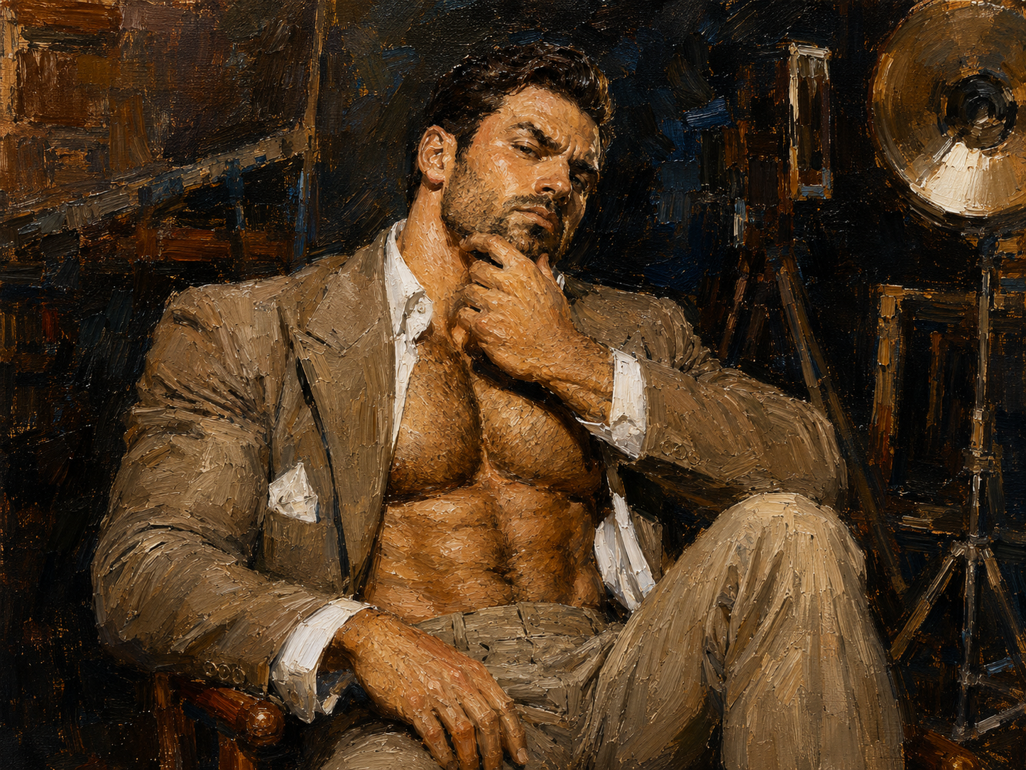 peinture huile sur toile faite sur commande - PORTRAIT BOGOSSE PECS
