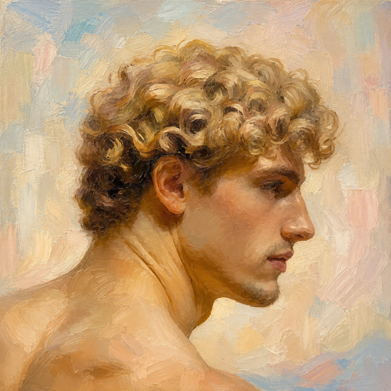 peinture huile sur toile faite sur commande - PORTRAIT BOGOSSE AUTRE TEMPS GAY