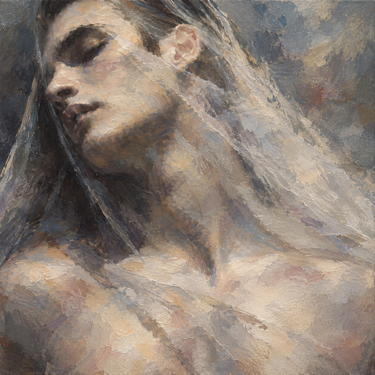 peinture huile sur toile faite sur commande - PORTRAIT BOGOSSE ETRANGE