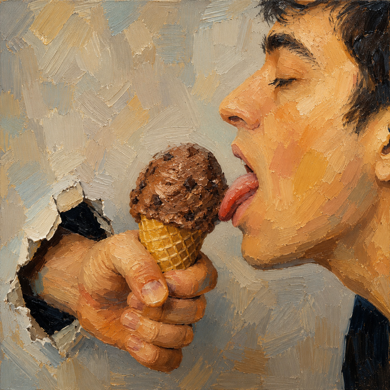 peinture huile sur toile faite sur commande - PORTRAIT GAY SMILE