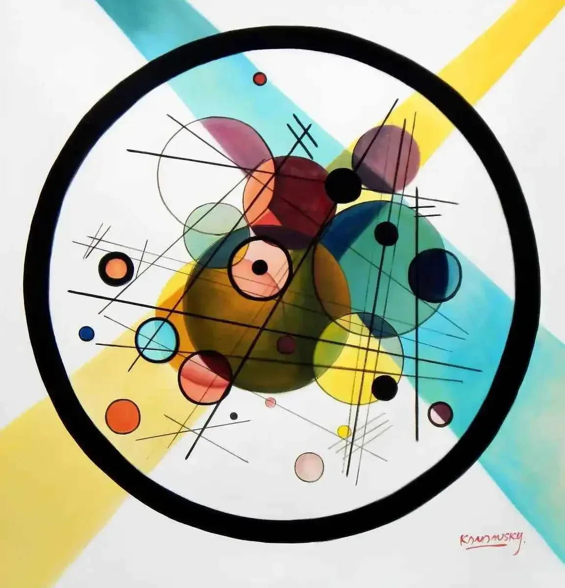 art-abstrait-impressionnante-peinture à l'huile-inspirée de Kandinsky - Kikooyou Art Gallery