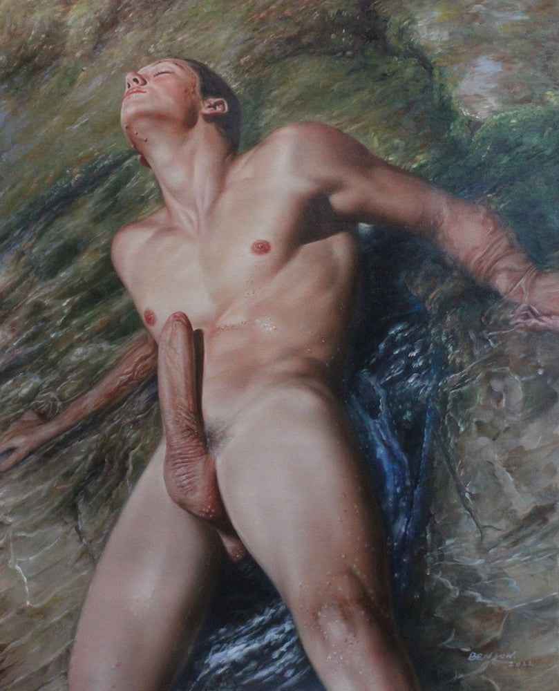 tableau peinture érotique huile sur toile homme nu intégrale impressionant - Kikooyou Art Gallery