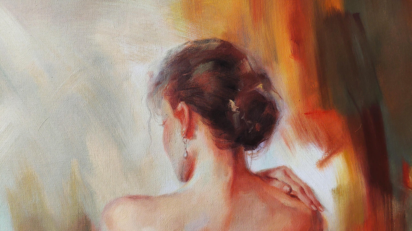 peinture huile sur toile faite sur commande - PORTRAIT DANSEUSE FLAMENCO