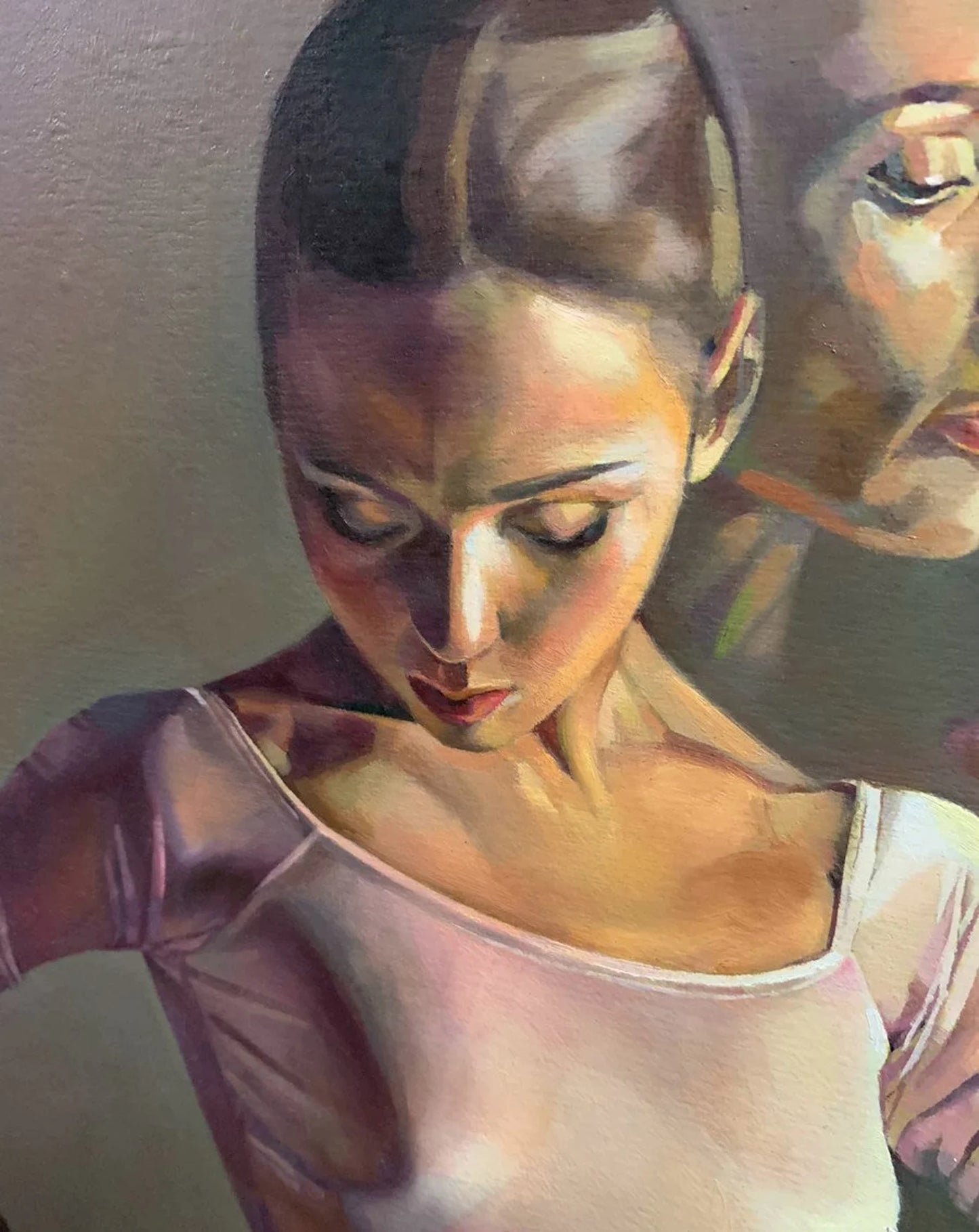 Ballerine 50 x 100 cm Danseuse de ballet Danse de ballet ORIGINAL Unique Huile sur toile