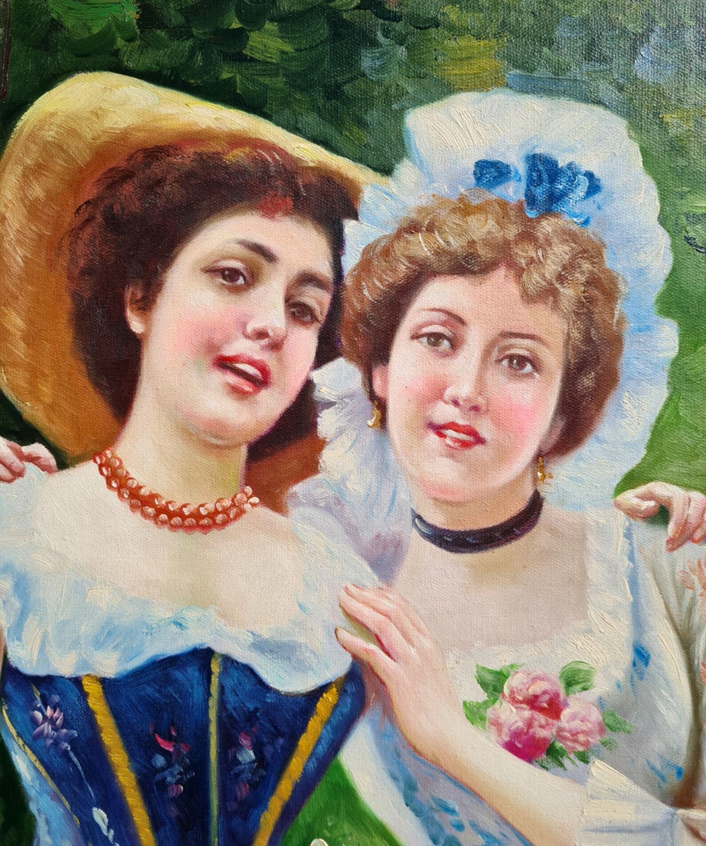 art-decoration-tableau-peinture-huile-toile-d'après Federico Andreotti - Fleurs de printemps