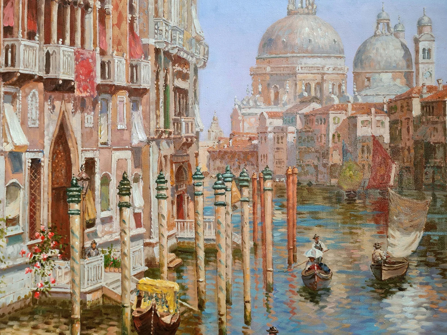 art-decoration-tableau-peinture-huile-toile-d'apres Rubens Santoro - Le Grand Canal Venise