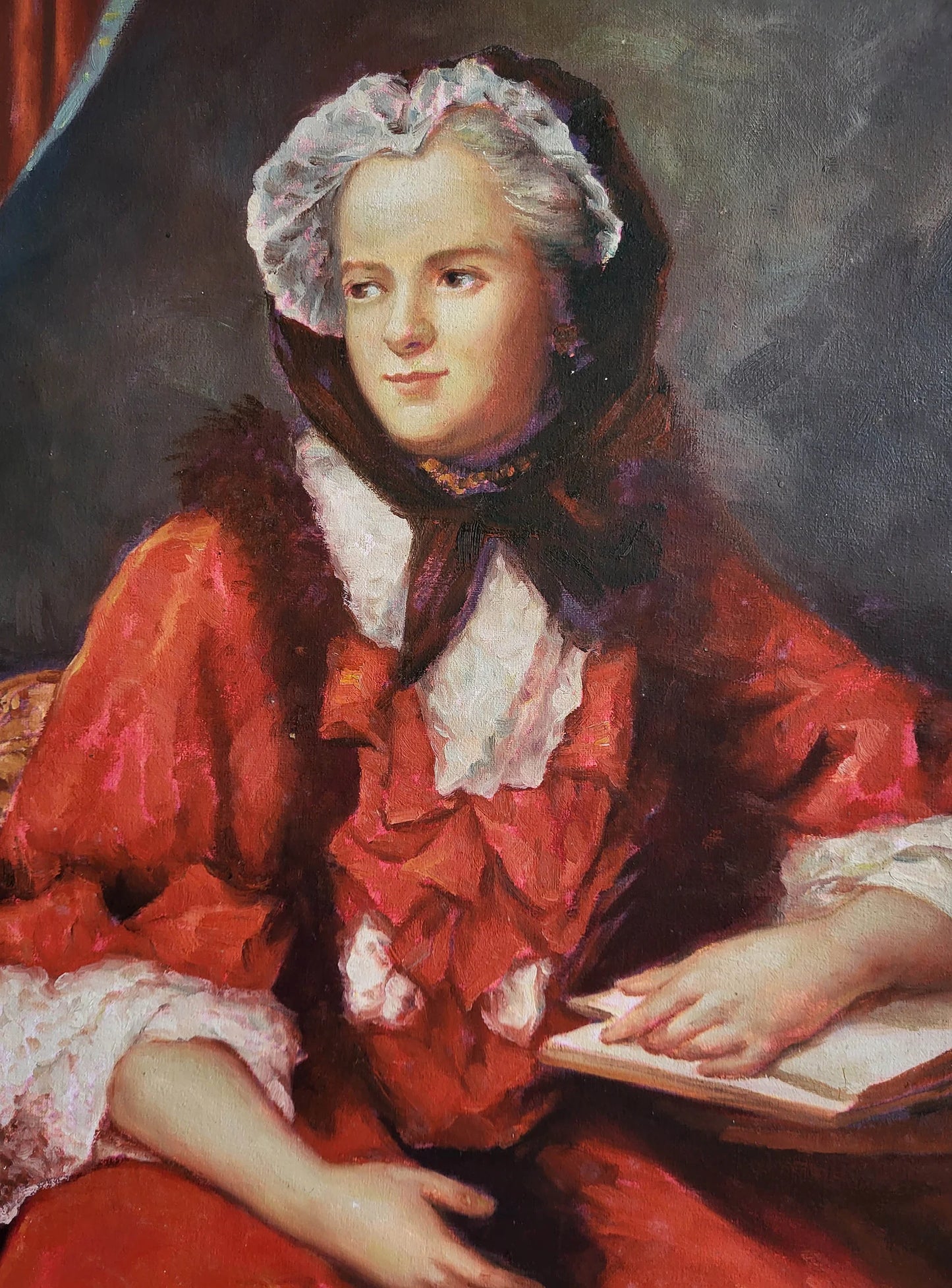 art-decoration-portrait-feminin-peinture-huile-toile-d'apres Jean Marc Nattier Portrait de Maria Leszczynska