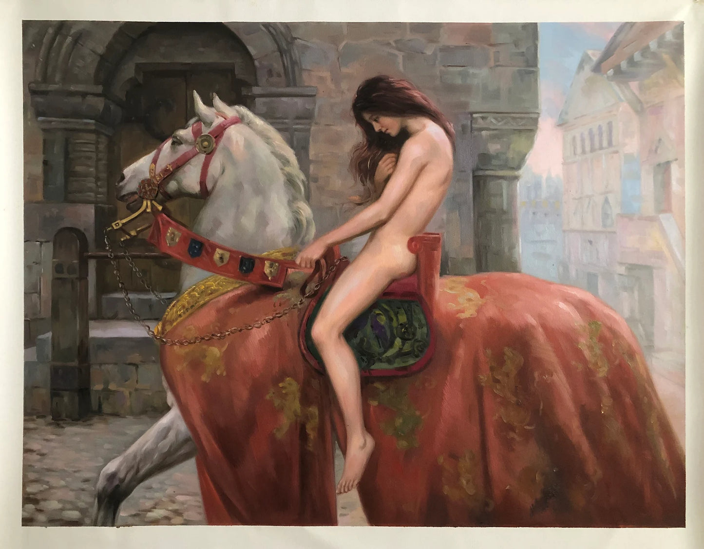 art-decoration-tableau-peinture-huile-toile-femme-nue-cheval