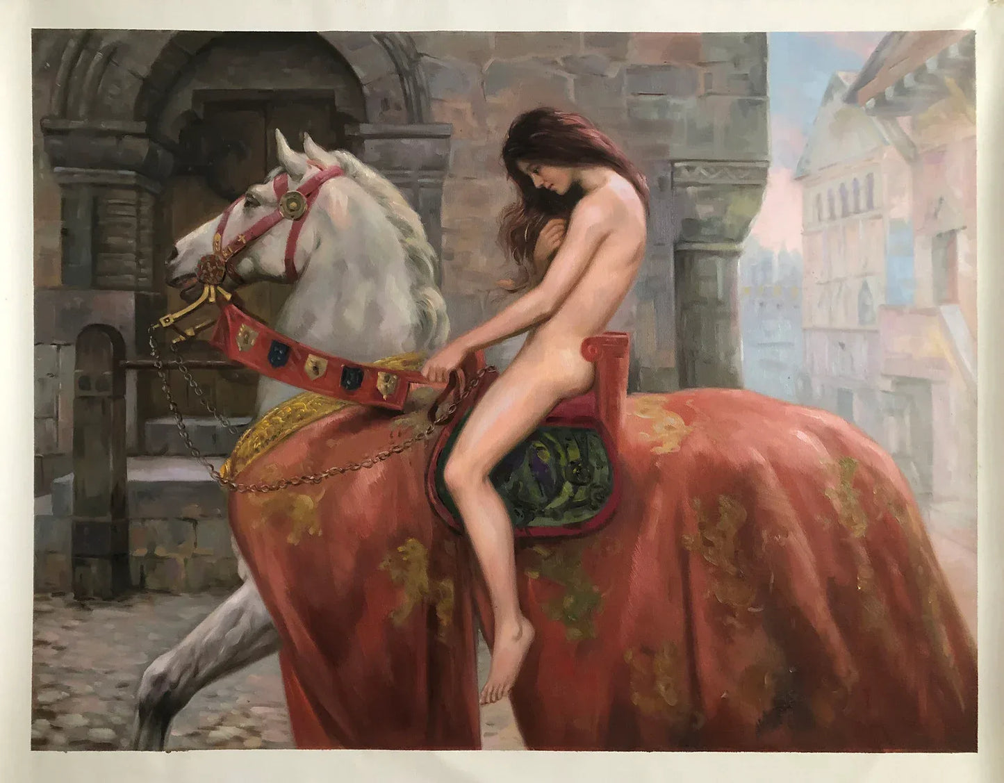 art-decoration-tableau-peinture-huile-toile-femme-nue-cheval - Kikooyou Art Gallery