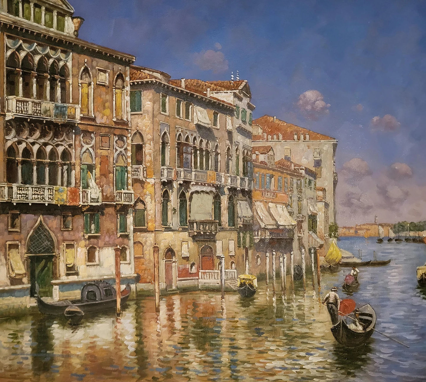 art-decoration-tableau-peinture-huile-toile-paysage-marin-canal-Venise