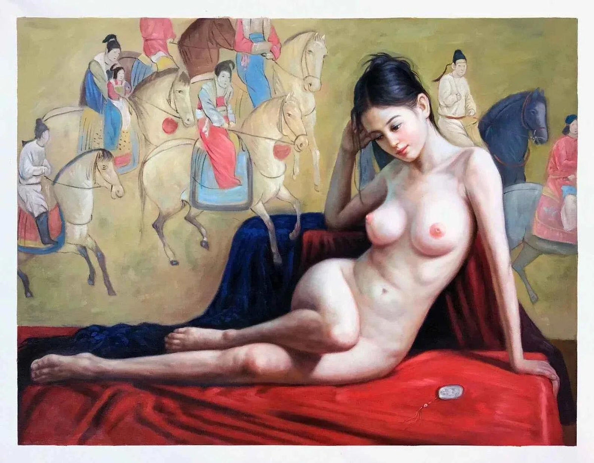 art-érotique-nue-intégrale-femme-asiatique-peinture-huile sur toile - Kikooyou Art Gallery