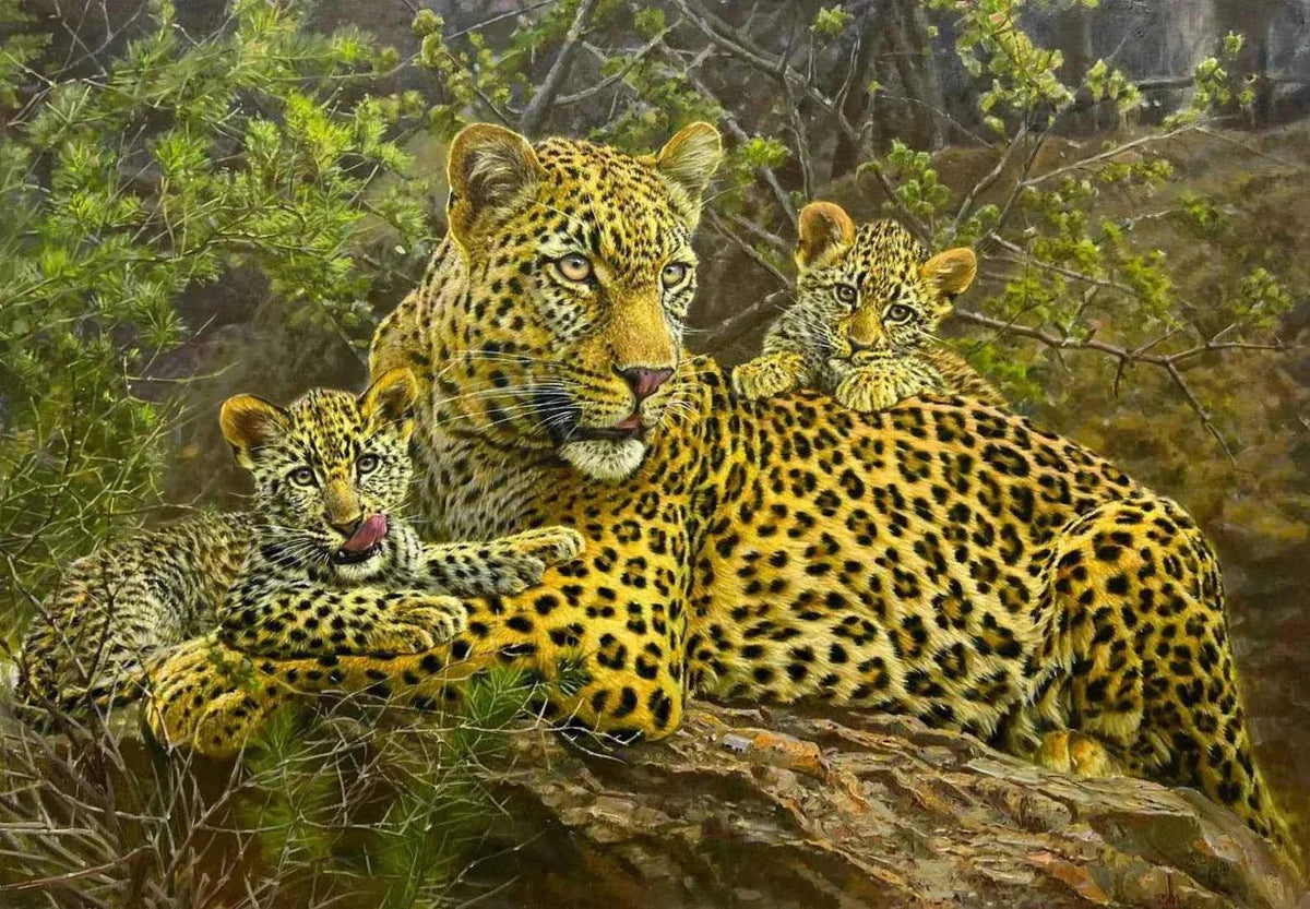 art-animal-félin-léopard-peinture-huile-toile-originale - Kikooyou Art Gallery