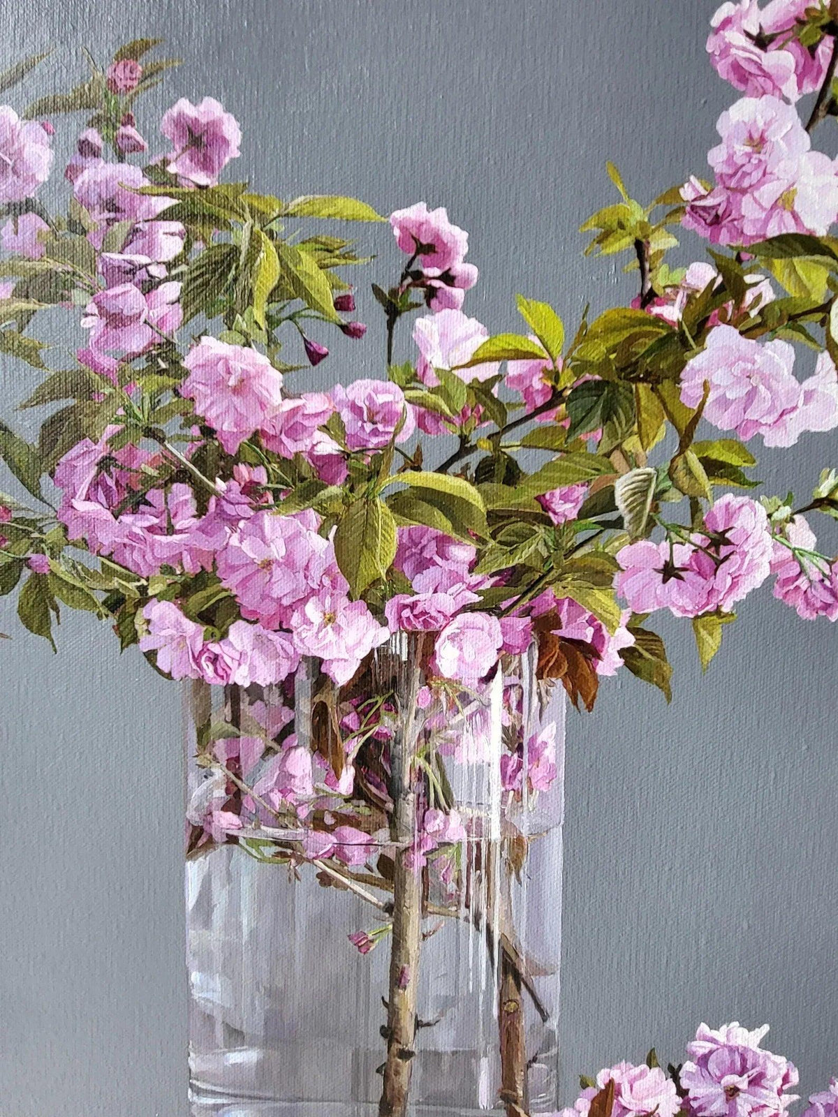 art-deco-peinture-huile-toile-nature-morte-fleurs-vase-meuble-papillon - Kikooyou Art Gallery