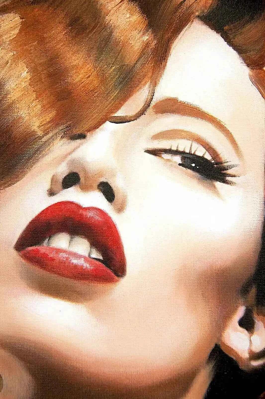 art déco-portrait-femme-lady-sensuelle-peinture-huile sur toile - Kikooyou Art Gallery