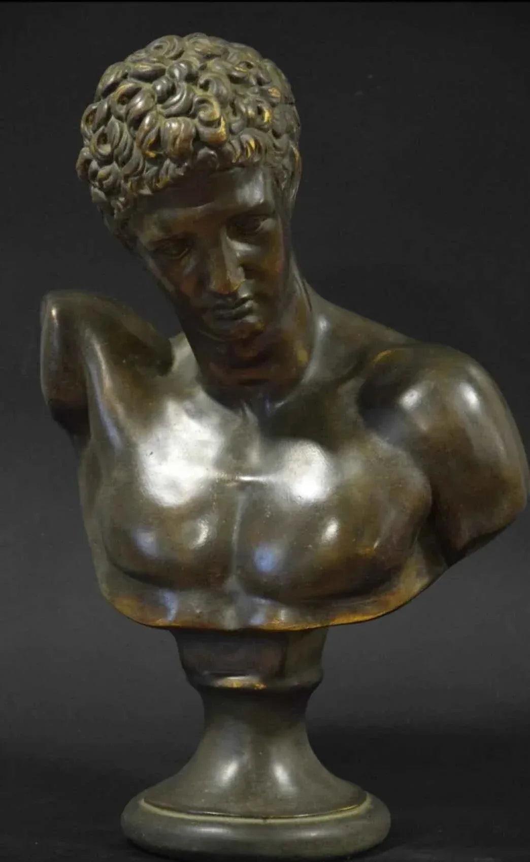 Buste d’Hermès. Marbre moulé, patine bronze - Kikooyou Art Gallery