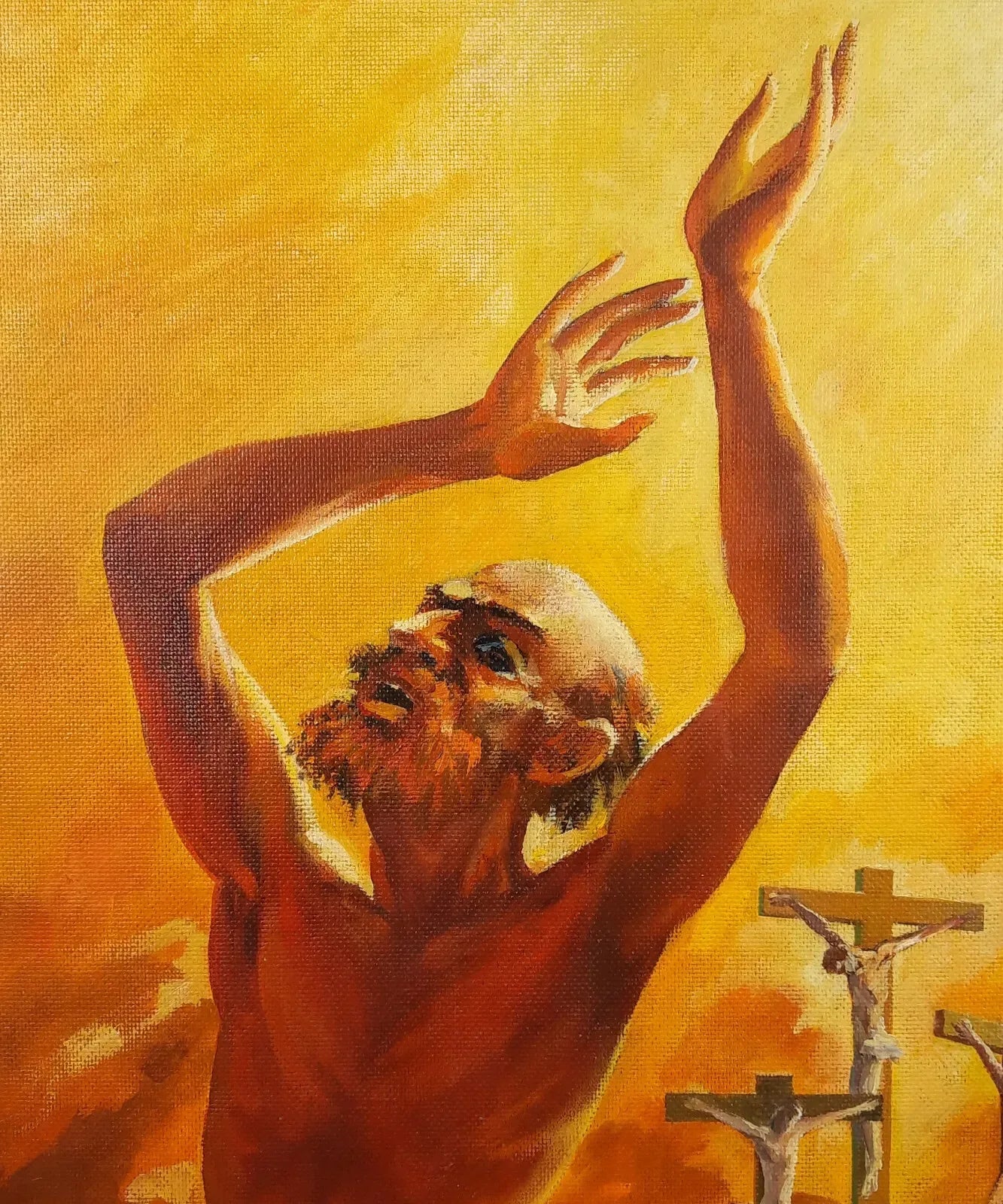 art-religieux-crucifixion-peinture-originale-huile-toile - Kikooyou Art Gallery