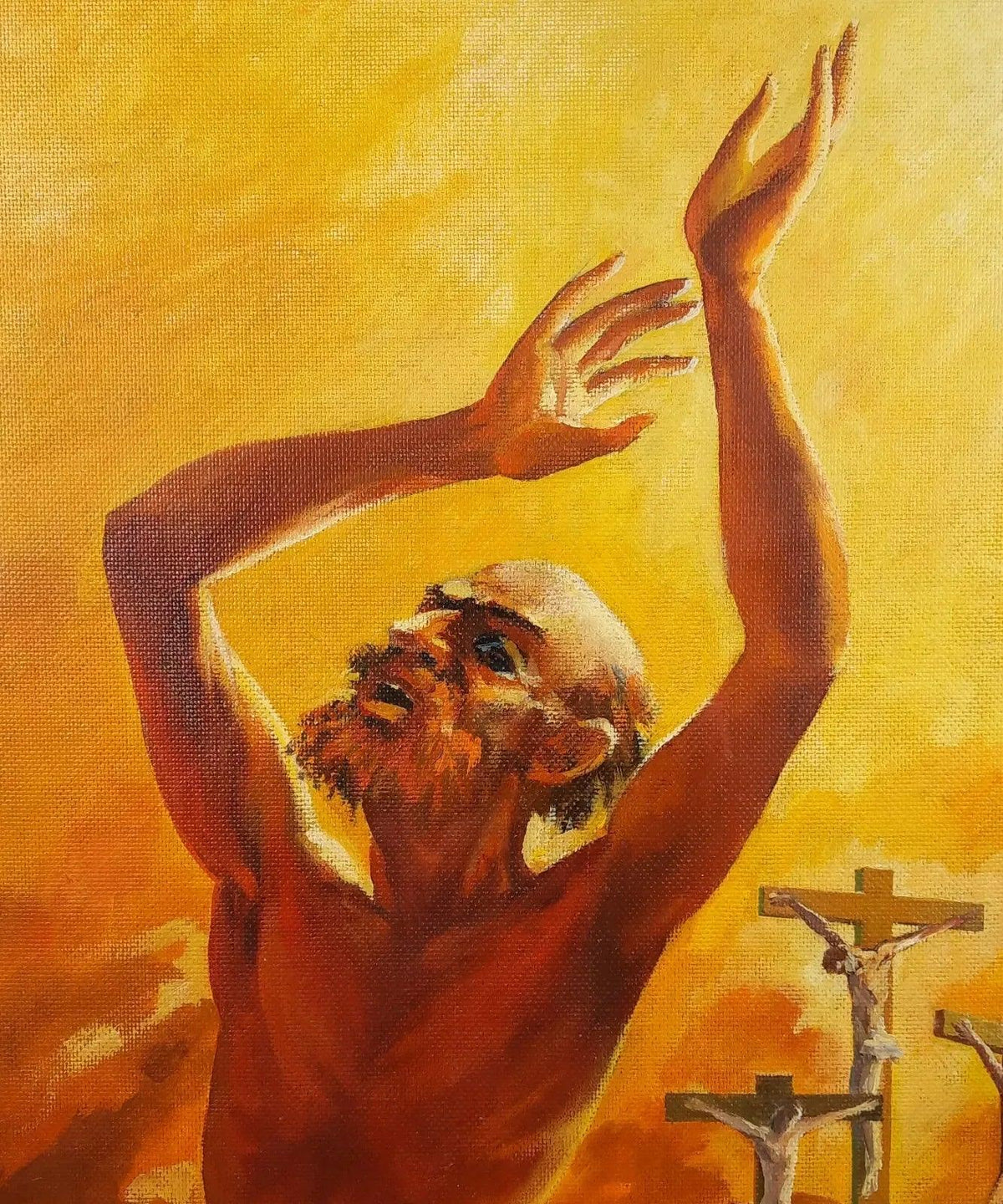 art-religieux-crucifixion-peinture-originale-huile-toile - Kikooyou Art Gallery